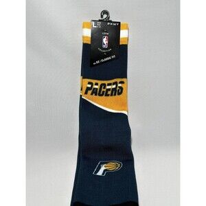 Indiana Pacers NBA Large Mens Socks City Edition Crew Retro Boom Baby Blue Navy